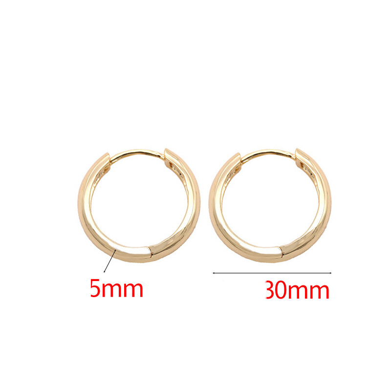 Tarpvalstybiniai nauji nauji paprasti apvalūs auskarai, padengti variu auksu Europos ir Amerikos blizgūs auskarai papuošalų gamyklos tiesioginis pardavimas