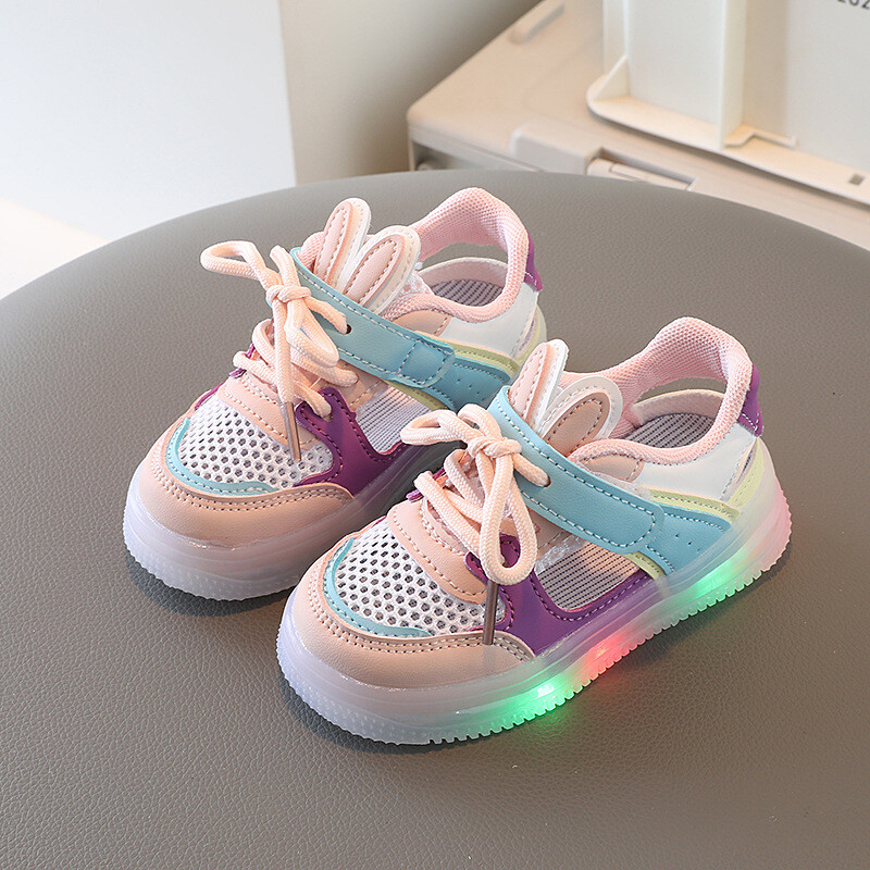 2023 m. vasaros mergaičių Baotou sportiniai sandalai tuščiaviduriai tėčio batai vaikiški, kvėpuojantys kūdikių tinkliniai vaikiški batai su rėmeliais