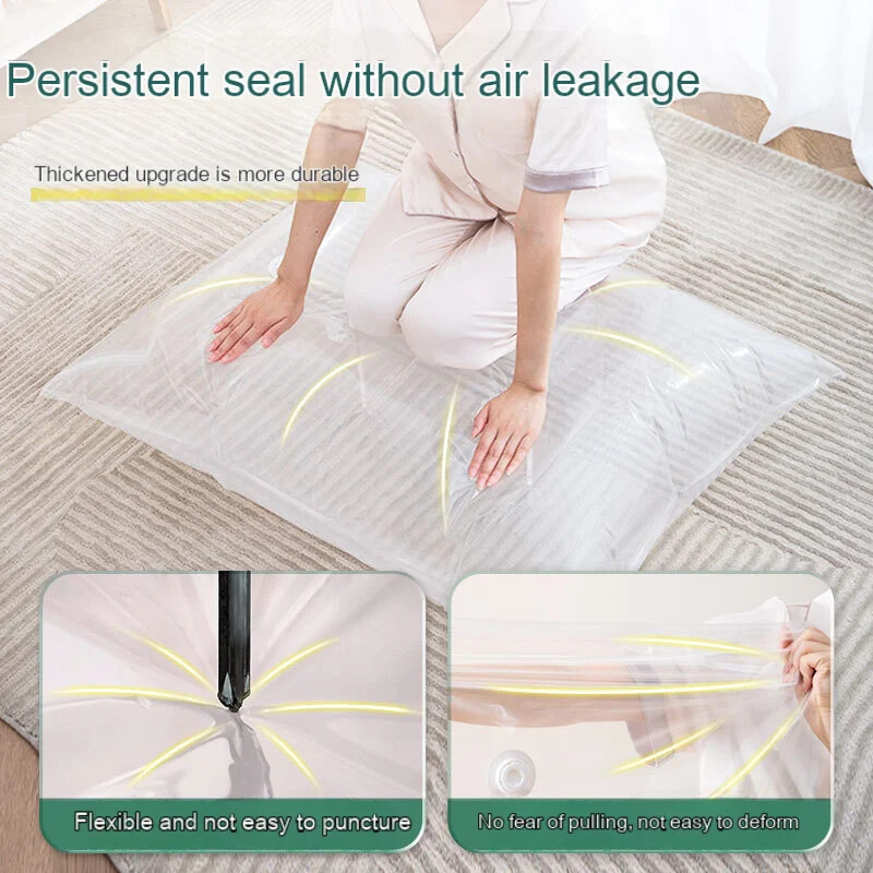Nu este nevoie de saci de vid cu pompă Saci mari de depozitare din plastic pentru depozitarea hainelor Pături de compresie Huse pentru sac goale Accesorii de călătorie