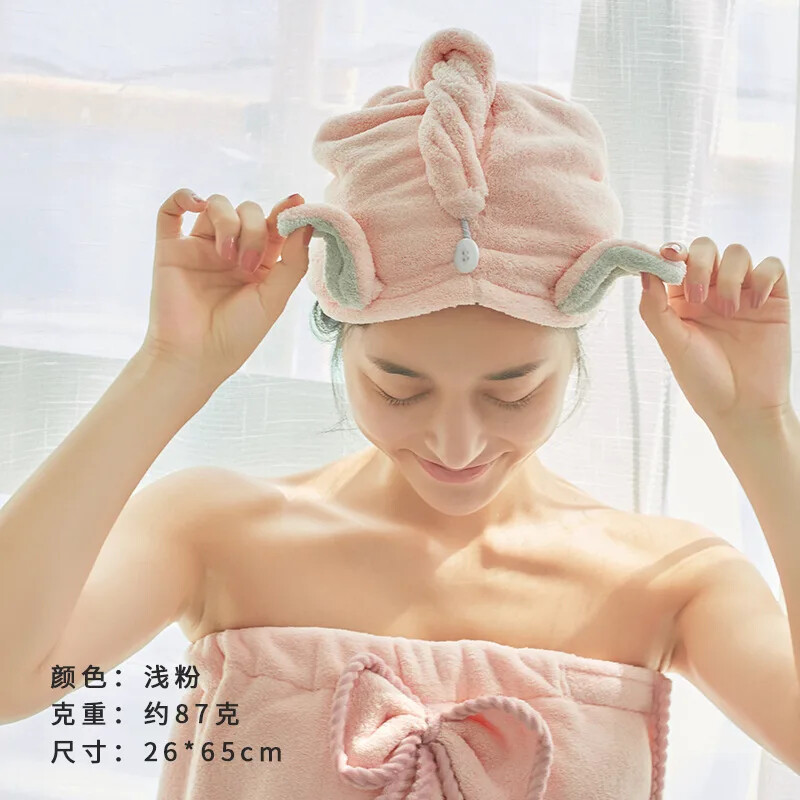 Uued Korea armsad küülikukõrvad korallifliis tugeva imavusega kuivadele juustele dušikork vannitoakomplekt rätik