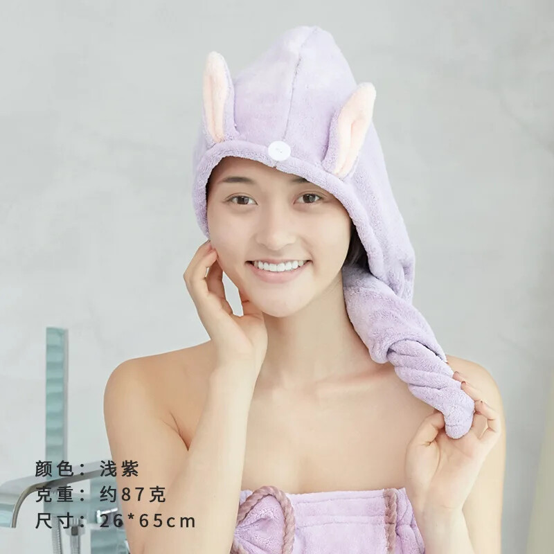 Uued Korea armsad küülikukõrvad korallifliis tugeva imavusega kuivadele juustele dušikork vannitoakomplekt rätik