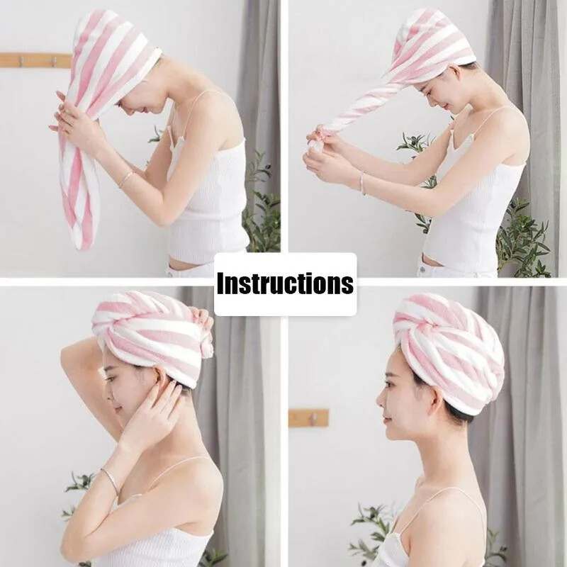 Uus mikrofiibrist dušijärgne juuksekuivatuskile naiste tüdrukutele naiste rätik kiiresti kuivav juuksekübar, turbanipea mähis vannitööriistad