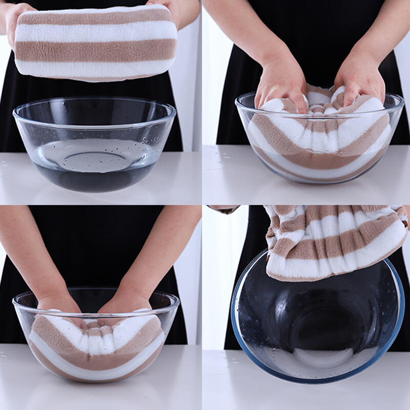 35x75 cm ručnik od mikrovlakana od koraljnog runa Tekstil za kućanstvo od mikrovlakana s prugastim uzorkom Brzo sušeći podebljani mekani ručnici za lice