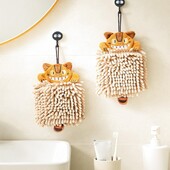 Πετσέτα χεριών Animal Cat Cartoon για Μπάνιο Κουζίνας Chenille Σούπερ Μαλακό Απορροφητικό Γρήγορο Στεγνό Μαντήλι Πετσέτα από μικροΐνες σπιτιού