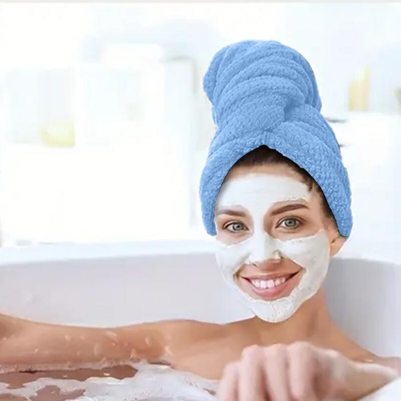 Prosop de baie absorbant din microfibră pentru femei, baie cu uscare rapidă, duș mai gros, păr lung și ondulat, șapcă uscată, accesorii de baie