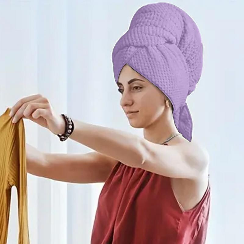 Prosop de baie absorbant din microfibră pentru femei, baie cu uscare rapidă, duș mai gros, păr lung și ondulat, șapcă uscată, accesorii de baie