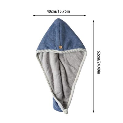 Juuksekuivatusrätik Kahekihiline juukseturbani mähis Tugev vett imav kolmnurkne dušimüts pühkiv juukserätik tööriist vannimüts