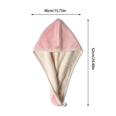 Juuksekuivatusrätik Kahekihiline juukseturbani mähis Tugev vett imav kolmnurkne dušimüts pühkiv juukserätik tööriist vannimüts