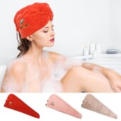 Kiiresti kuivav juukserätik mikrofiibrist üliimav naiste juuksekuivatusrätik armas multikas korallifliis, kiire niiske juuksekuivatus Cap p