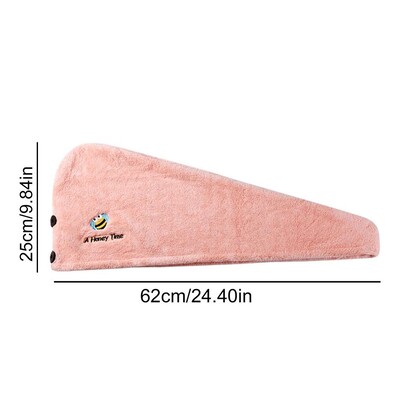 Kiiresti kuivav juukserätik mikrofiibrist üliimav naiste juuksekuivatusrätik armas multikas korallifliis, kiire niiske juuksekuivatus Cap p