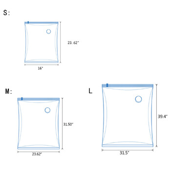 5 τμχ Vacuum Blanket Bag Τσάντα Vacuum Seal Τσάντες εξοικονόμησης χώρου για ρούχα Μαξιλάρι Κλινοκουβέρτα αποθήκευσης κουβέρτες ταξιδιωτικές τσάντες Organizer