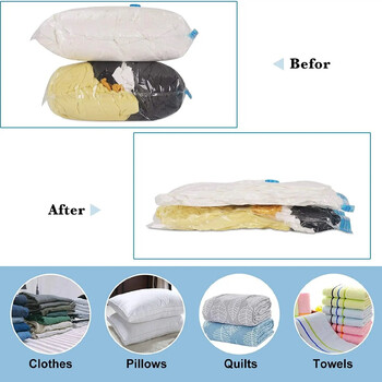 5 τμχ Vacuum Blanket Bag Τσάντα Vacuum Seal Τσάντες εξοικονόμησης χώρου για ρούχα Μαξιλάρι Κλινοκουβέρτα αποθήκευσης κουβέρτες ταξιδιωτικές τσάντες Organizer