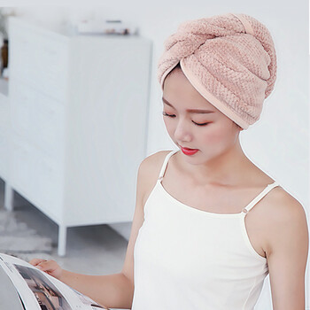 EHEH Бързосъхнеща шапка за коса Wrap Lady Super Absorbent Turban Drying Bath Towel Hat with button Bathroom Magic Dry Hair Hat