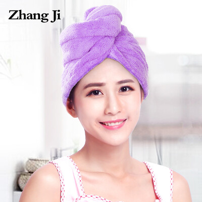 ZhangJi Women Bath Hair Dry Cap Мека влакнеста лунна шапка Сушеща кърпа Warp Turban с копче Бързосъхнеща шапка Хавлиена кърпа за баня