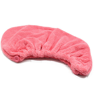 ZhangJi naiste vanni juuksekuivamüts Pehme kiust kuumüts kuivatusrätik lõime turban koos nupuga Quick Dry Cap Vannitoa mähitud rätik