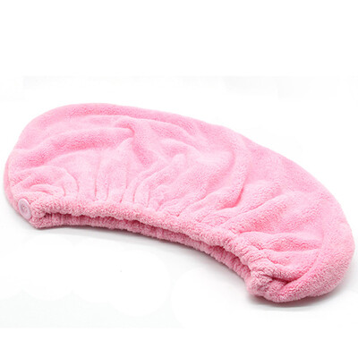 ZhangJi naiste vanni juuksekuivamüts Pehme kiust kuumüts kuivatusrätik lõime turban koos nupuga Quick Dry Cap Vannitoa mähitud rätik