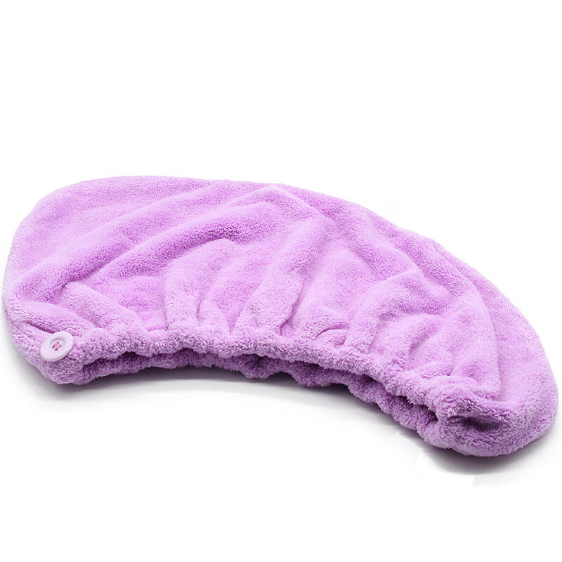 ZhangJi naiste vanni juuksekuivamüts Pehme kiust kuumüts kuivatusrätik lõime turban koos nupuga Quick Dry Cap Vannitoa mähitud rätik