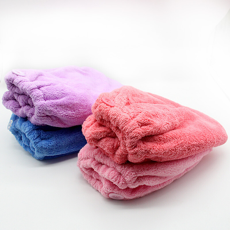 ZhangJi naiste vanni juuksekuivamüts Pehme kiust kuumüts kuivatusrätik lõime turban koos nupuga Quick Dry Cap Vannitoa mähitud rätik