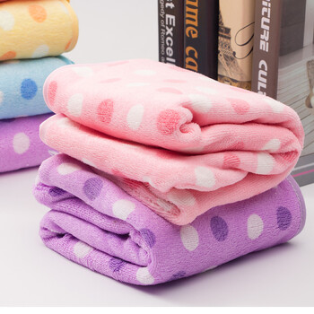 ZhangJi Polka Dot Hair Dry Cap Hair twist Wrap Turban Microfiber Drying Bath Towel with Button Bathroom Magic Dry Hair Hat