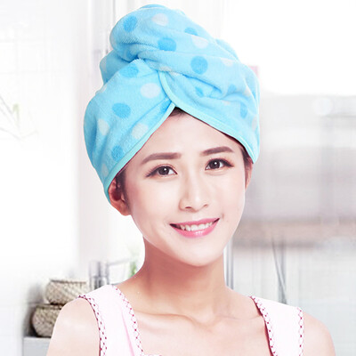 ZhangJi Πουά Στεγνό Μαλλιά Στεγνό Καπέλο μαλλιών Twrap Turban Πετσέτα μπάνιου με μικροΐνες με κουμπί Μαγικό καπέλο για στεγνά μαλλιά
