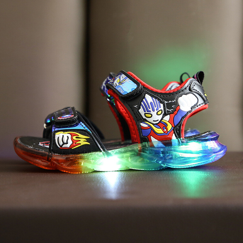  helendavad laste spordijalatsid kevad 2024 poiste nahast libisemiskindlad kerged jooksujalatsid multifilm helendavad lastejalatsid