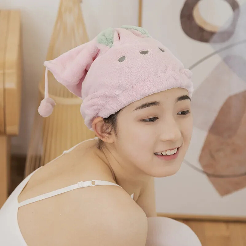 Pălărie de păr, solidă din microfibră, uscată rapid, prosop de iepure drăguț, prosoape de duș pentru femei, prosop textil de casă, prosop de baie, purtabil