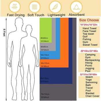 Πετσέτες κάμπινγκ Πετσέτα ταξιδιού από μικροΐνες που στεγνώνουν πολύ γρήγορα και γρήγορα στεγνώνουν εξαιρετικά μαλακή πετσέτα γυμναστικής για παραλία κολύμβησης