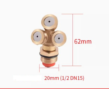 Põllumajanduse ehitusplatsi tolmu eemaldamine pihustav pihusti molekulaarlõhkepea Reguleeritav jahutus vasest otsik Aia ja aia haljastuse otsik