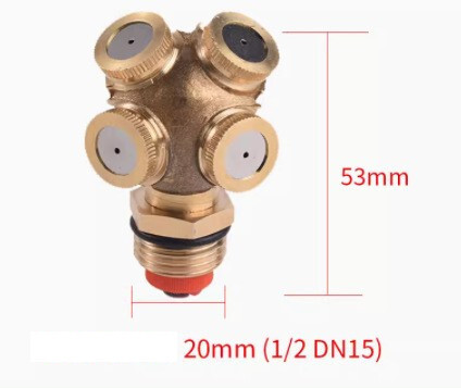 Põllumajanduse ehitusplatsi tolmu eemaldamine pihustav pihusti molekulaarlõhkepea Reguleeritav jahutus vasest otsik Aia ja aia haljastuse otsik