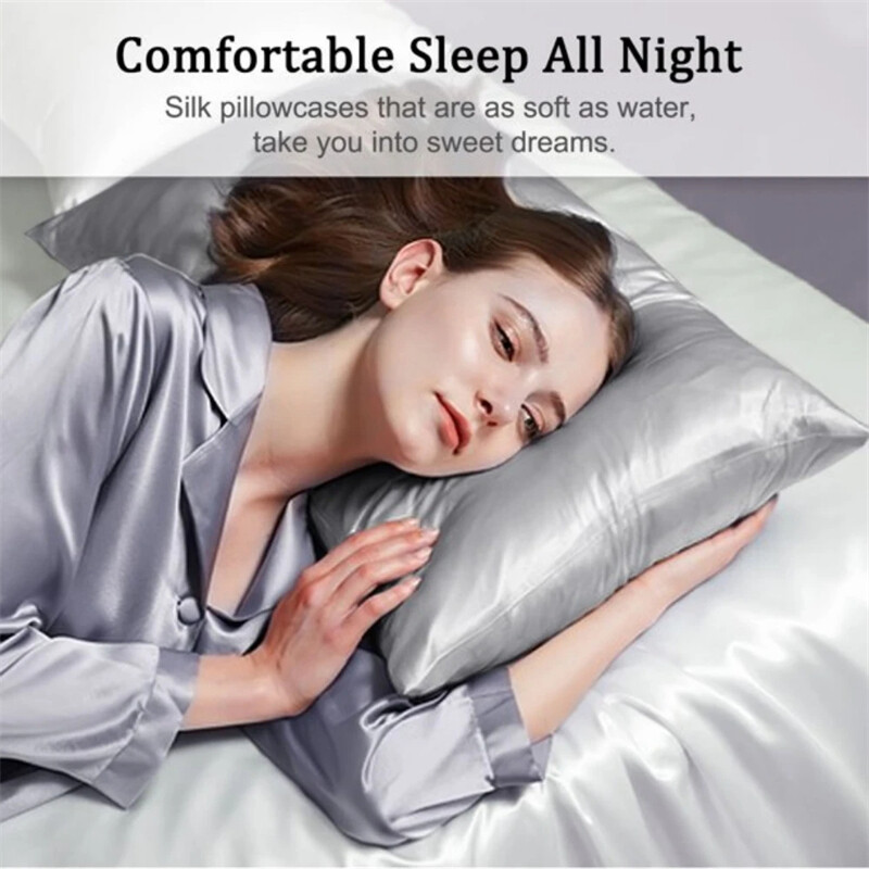 Kieto šilko pagalvės užvalkalas baltas juodas pilkas šampano aukso spalvos rausvos spalvos lovos pagalvių užvalkalai prabangūs užvalkalai namų patalynė standartinė karalienė