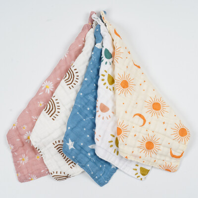 Kangobaby #My Soft Life# Uus 5tk komplekt Uus mood Baby Muslin puuvillane näorätik hingav vastsündinu pesulapp Suurus 25x25cm