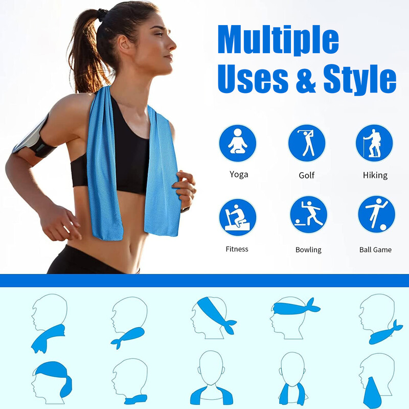 5 pakki jahutusrätikuid, 40" x 12" mikrokiust jahutusrätikud kaelale ja näole, rätikud jooksmiseks, joogaks, reisimiseks, ronimiseks