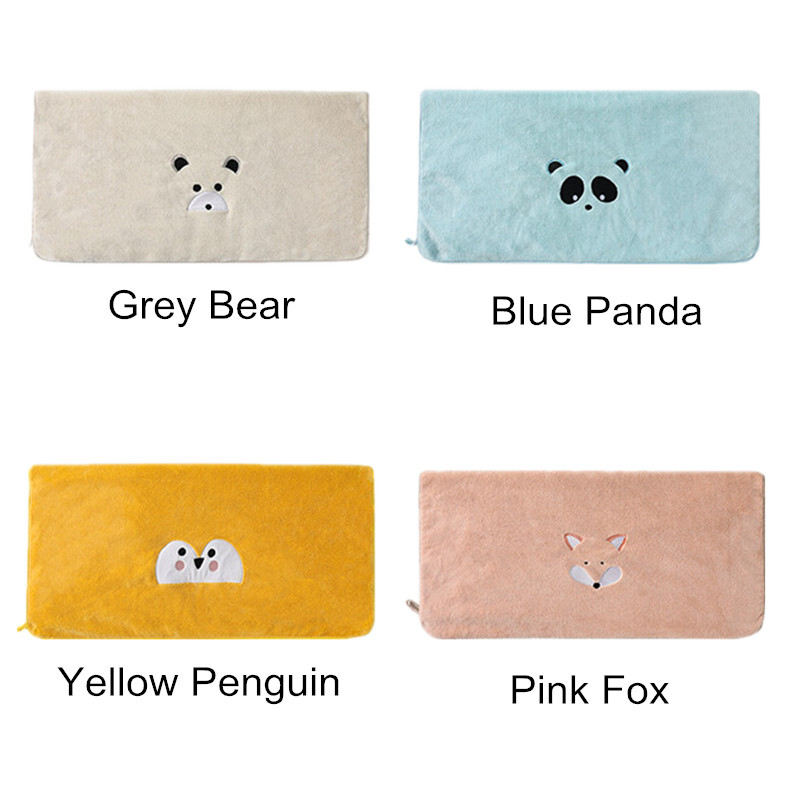 35x75cm korallifliisist multifilm karu panda rebane tikitud imav pehme vannitoa laste käterätik