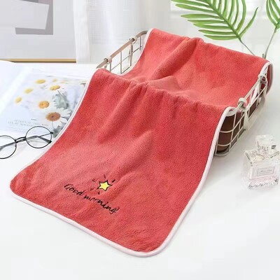 Mielas kūdikių rankšluostis Coral Velvet Kids vonios rankšluostis skalbimo šluostė Minkšta sugerianti vaikiška vonios dušo servetėlė Veido rankšluostis 75x35cm