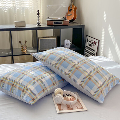 2vnt Minkšti pagalvių užvalkalai Stačiakampiai pagalvės užvalkalai Plaid Style Pillowslip 48x74cm Pagalvėlių užvalkalai funda almohada Namų lovos pagalvės užvalkalai