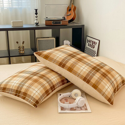 2vnt Minkšti pagalvių užvalkalai Stačiakampiai pagalvės užvalkalai Plaid Style Pillowslip 48x74cm Pagalvėlių užvalkalai funda almohada Namų lovos pagalvės užvalkalai