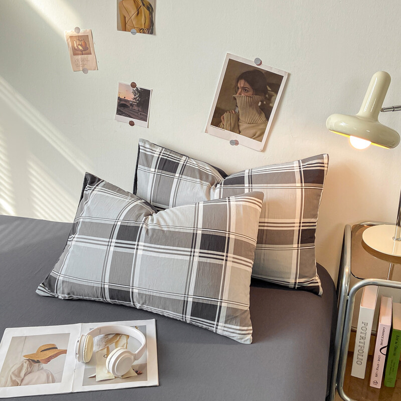 2 buc. Fete de pernă moi, dreptunghiulară, în stil carouri, huse de pernă, 48x74 cm, huse de pernă funda almohada.