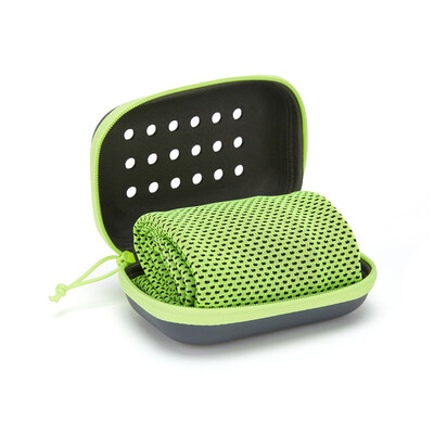 Spordikäterätik Fiber Cold Feeling rätik silikoonist varrukas kokkusurutud jahutav higi imav kiiresti kuivav külm rätik 100% polüester