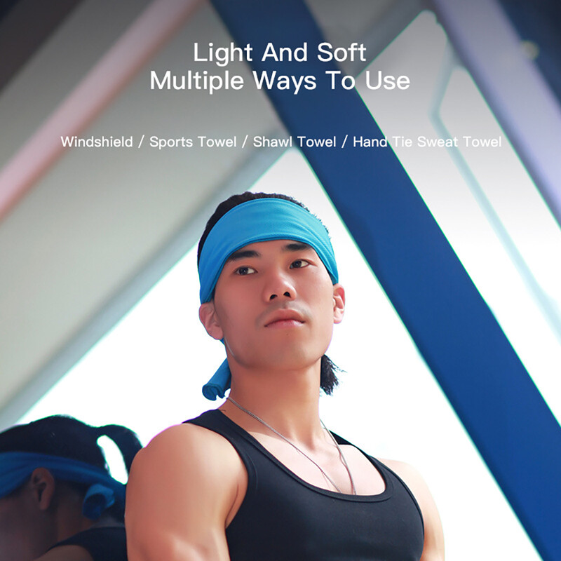 Spordikäterätik Fiber Cold Feeling rätik silikoonist varrukas kokkusurutud jahutav higi imav kiiresti kuivav külm rätik 100% polüester