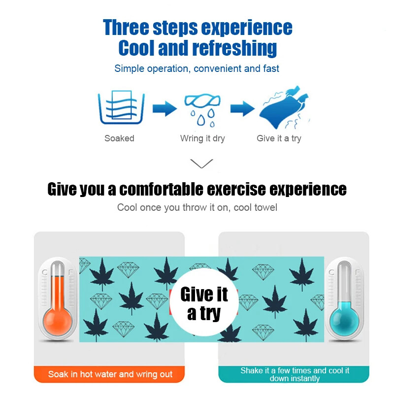 Spordi jahutav rätik, trükitud hingav, mugav kiirelt kuivav higi imav rätik fitness-jõusaali jooga jaoks