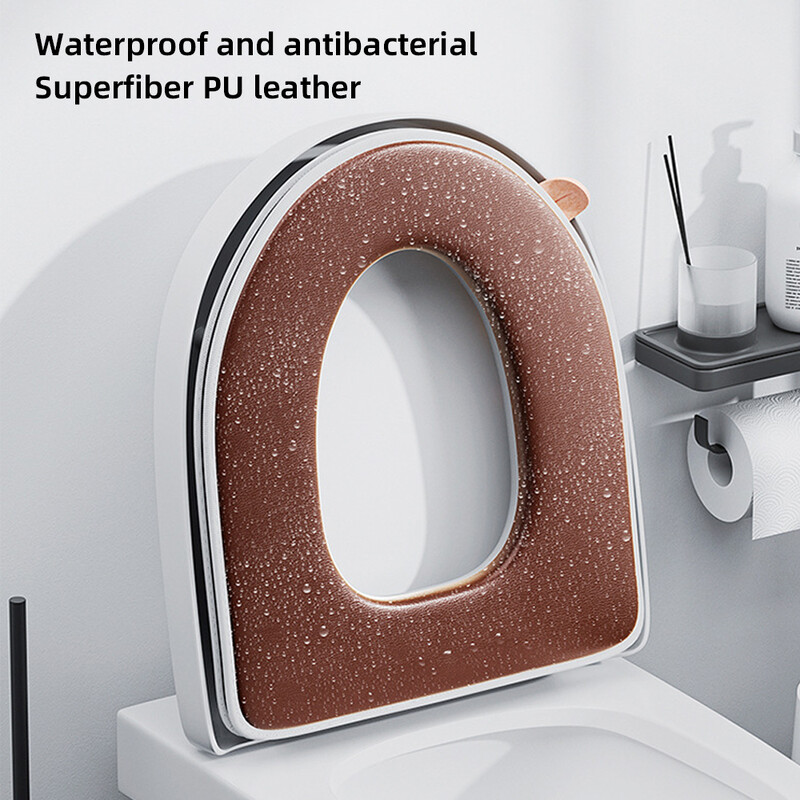 Covoraș pentru scaun de toaletă îngroșat cu desene animate drăguț Covoraș de iarnă, cald, moale, lavabil, husă pentru scaun, capac de toaletă, accesorii pentru baie