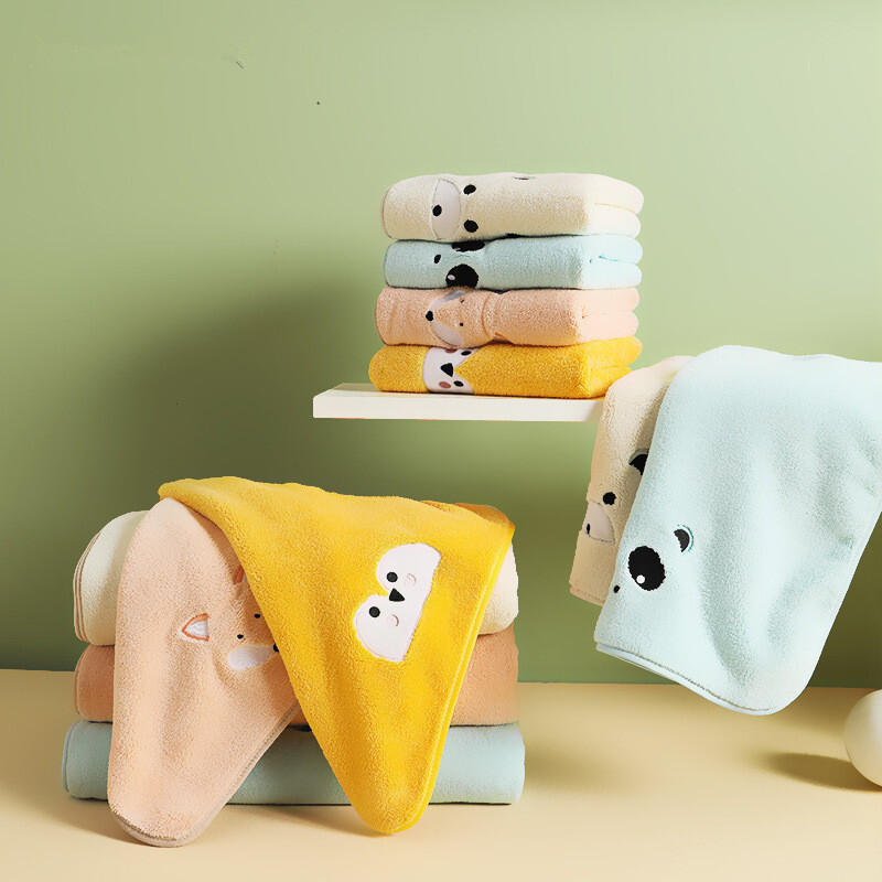 1tk 35x75cm korallifliis multifilm Loom karu panda rebane tikitud imav pehme vannitoa laste käterätik