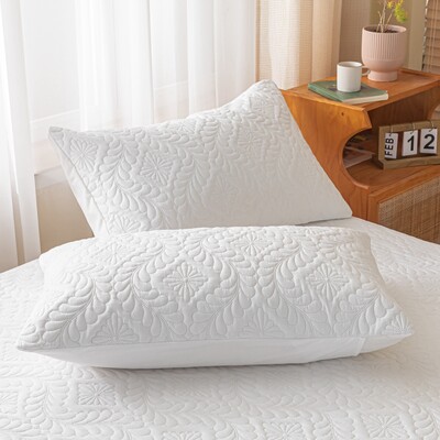 Bonenjoy 1 buc Fata de perna matlasata impermeabila Husa de perna de culoare solida 48x74cm Pillowsham