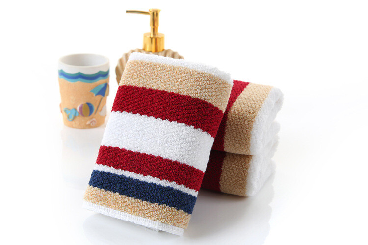Luksuslik värvitriibuline näorätik 100% puuvill 34 * 74cm pehme rätik Frotee imavad pesulapid Koduköök Teerätikud 2tk