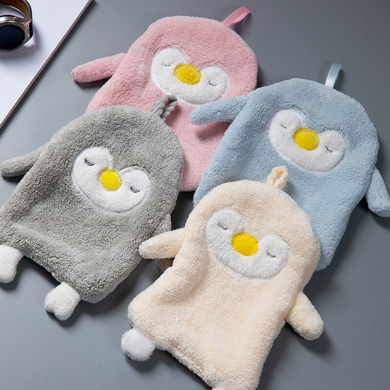 Uus superimav rippuv pingviini käterätik Home Decora kaheotstarbeline korall-samet käterätik vannitoatarbed