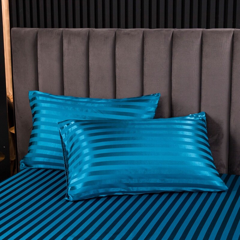 Fete de perna din satin 2 bucati pentru piele de par Fata de perna din satin de matase 51x76cm Set fete de perna matasoasa cu inchidere plic