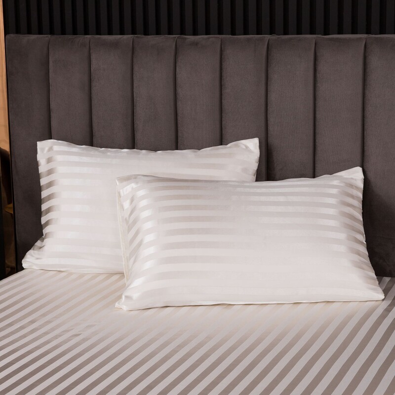 Fete de perna din satin 2 bucati pentru piele de par Fata de perna din satin de matase 51x76cm Set fete de perna matasoasa cu inchidere plic