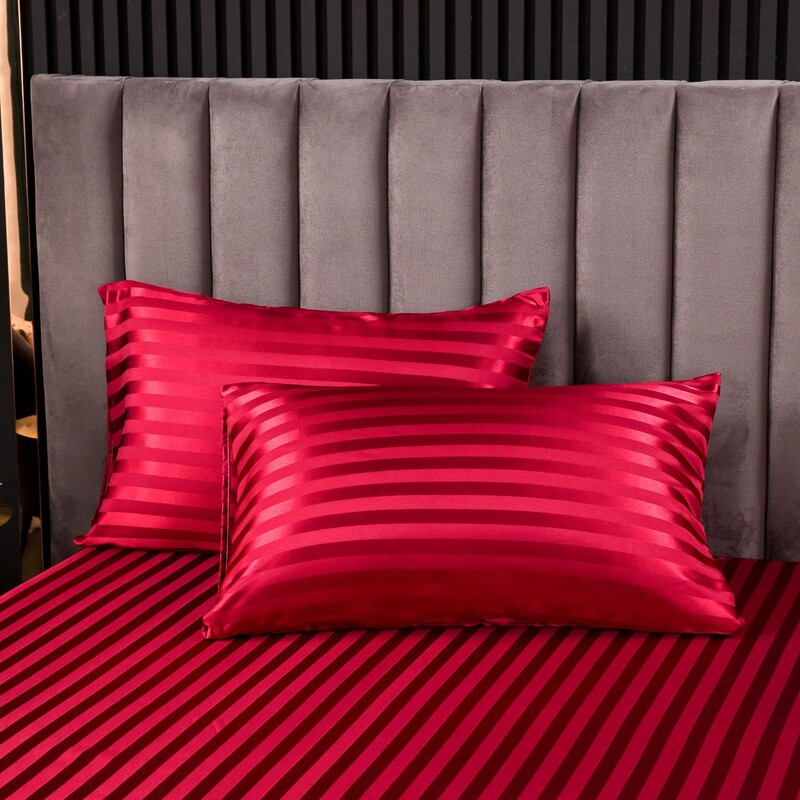 Fete de perna din satin 2 bucati pentru piele de par Fata de perna din satin de matase 51x76cm Set fete de perna matasoasa cu inchidere plic