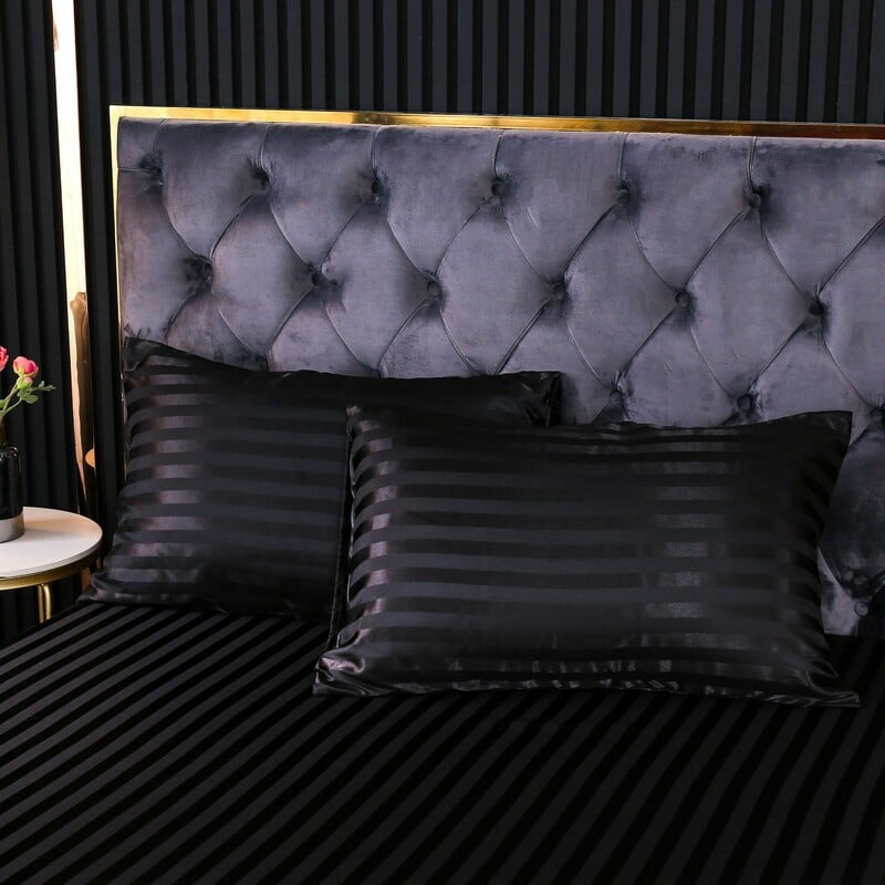 Fete de perna din satin 2 bucati pentru piele de par Fata de perna din satin de matase 51x76cm Set fete de perna matasoasa cu inchidere plic