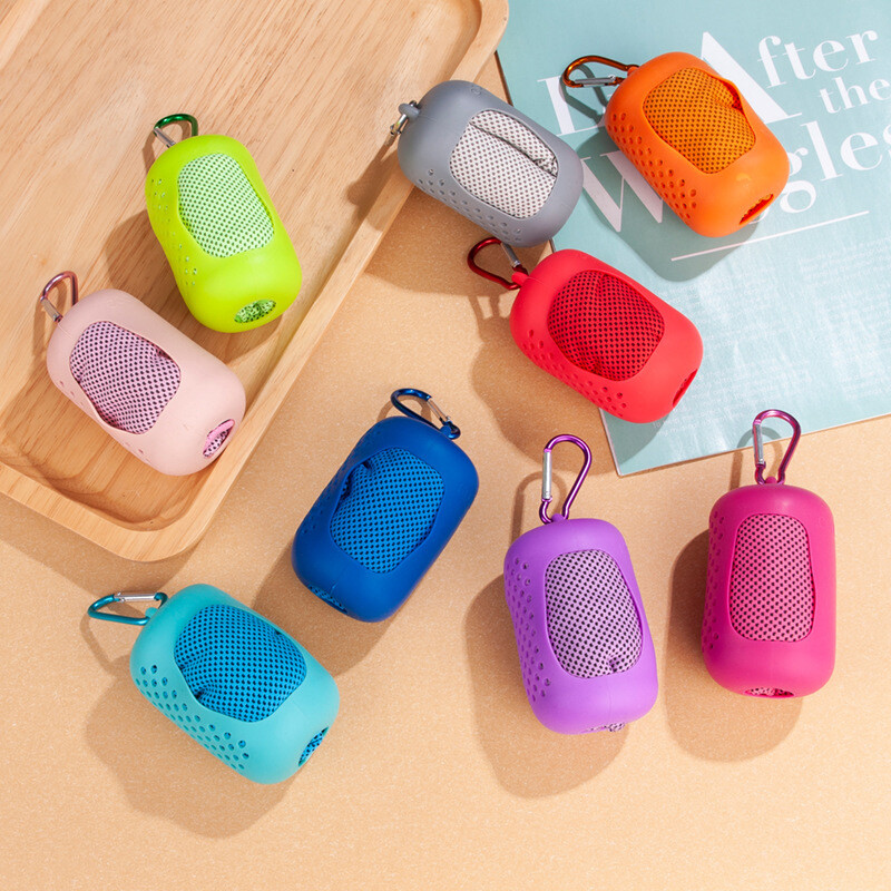 Kaasaskantav spordirätik mini-silikooni geelikomplektiga Külma rätikuga, mikrokiust kiirkuivav spordijahutusjäärätik Joogajooga jõusaaliklubi